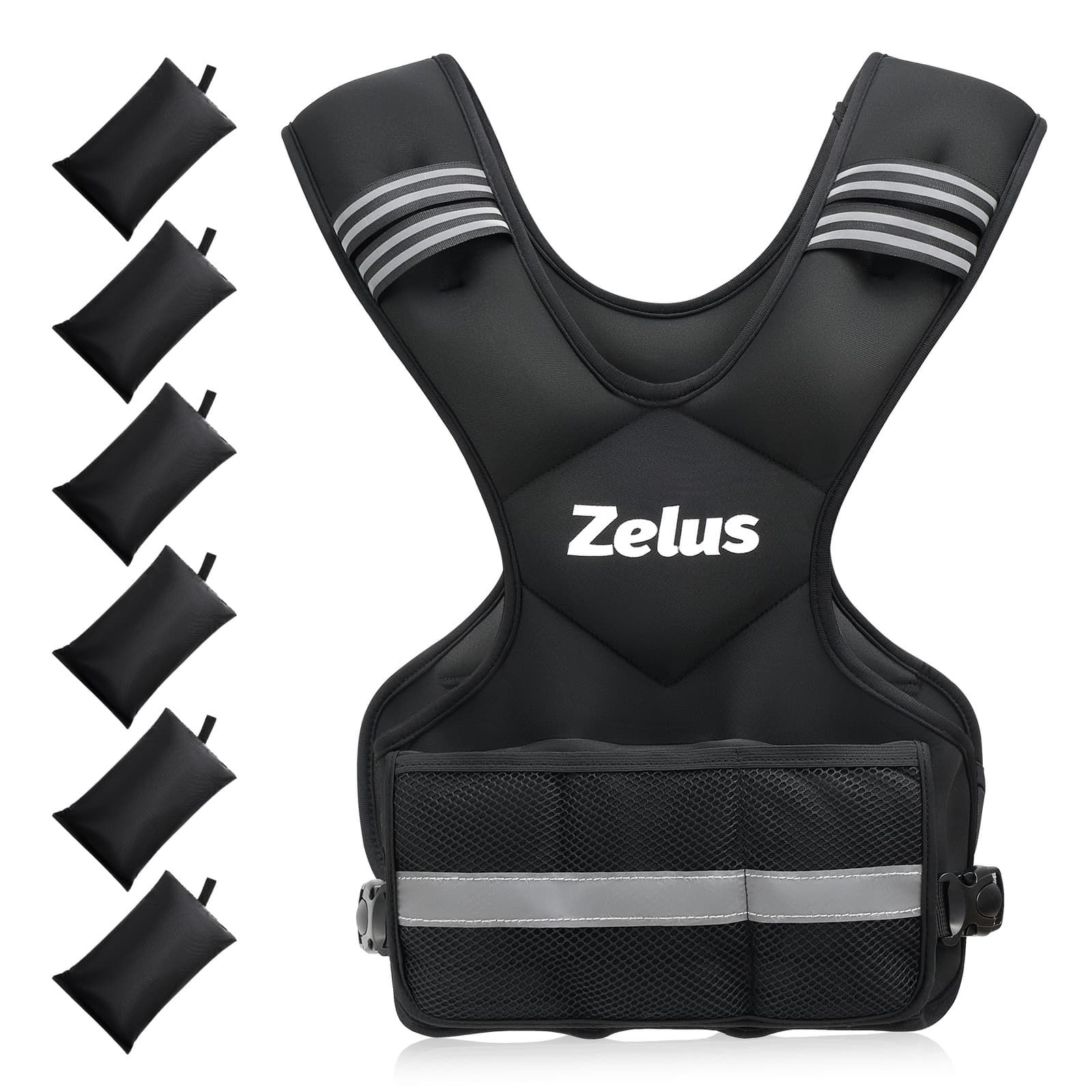 ZELUS Weighted Vest Adjustable 4-10lb/11-20lb/20-32lb Vest with 6 Weights Hot🔥 2