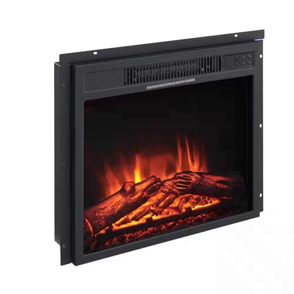 40 In. Tan Freestanding Faux Stone Infrared Electric Fireplace with Mantel 3