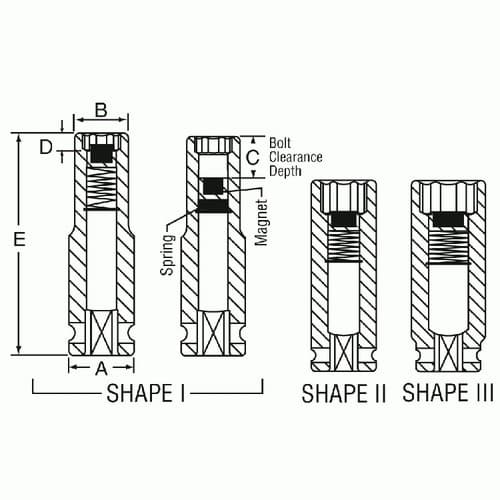 Grey Pneumatic 1014DG 3/8" Drive x 7/16" Magnetic Deep Impact Socket 3