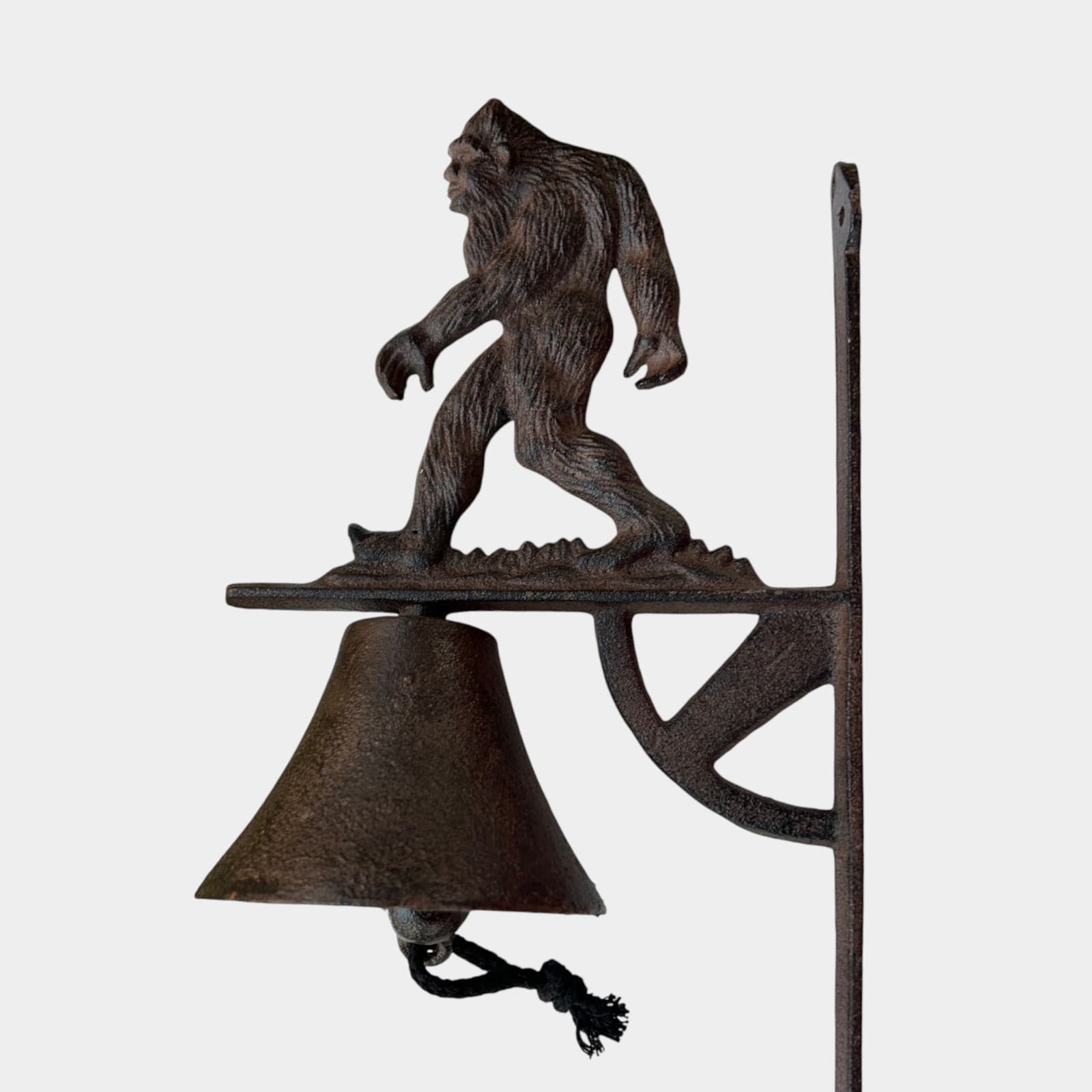 Rustic Cast Iron Bigfoot Bell, Sasquatch Doorbell for Porch or Cabin Entryway 3