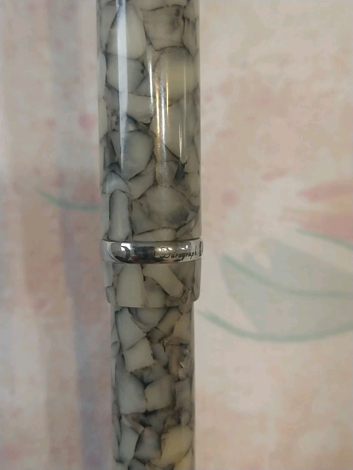 Conklin Duragraph Crack Ice Marble Grey, White Fountain Pen Medium Nib #5 6