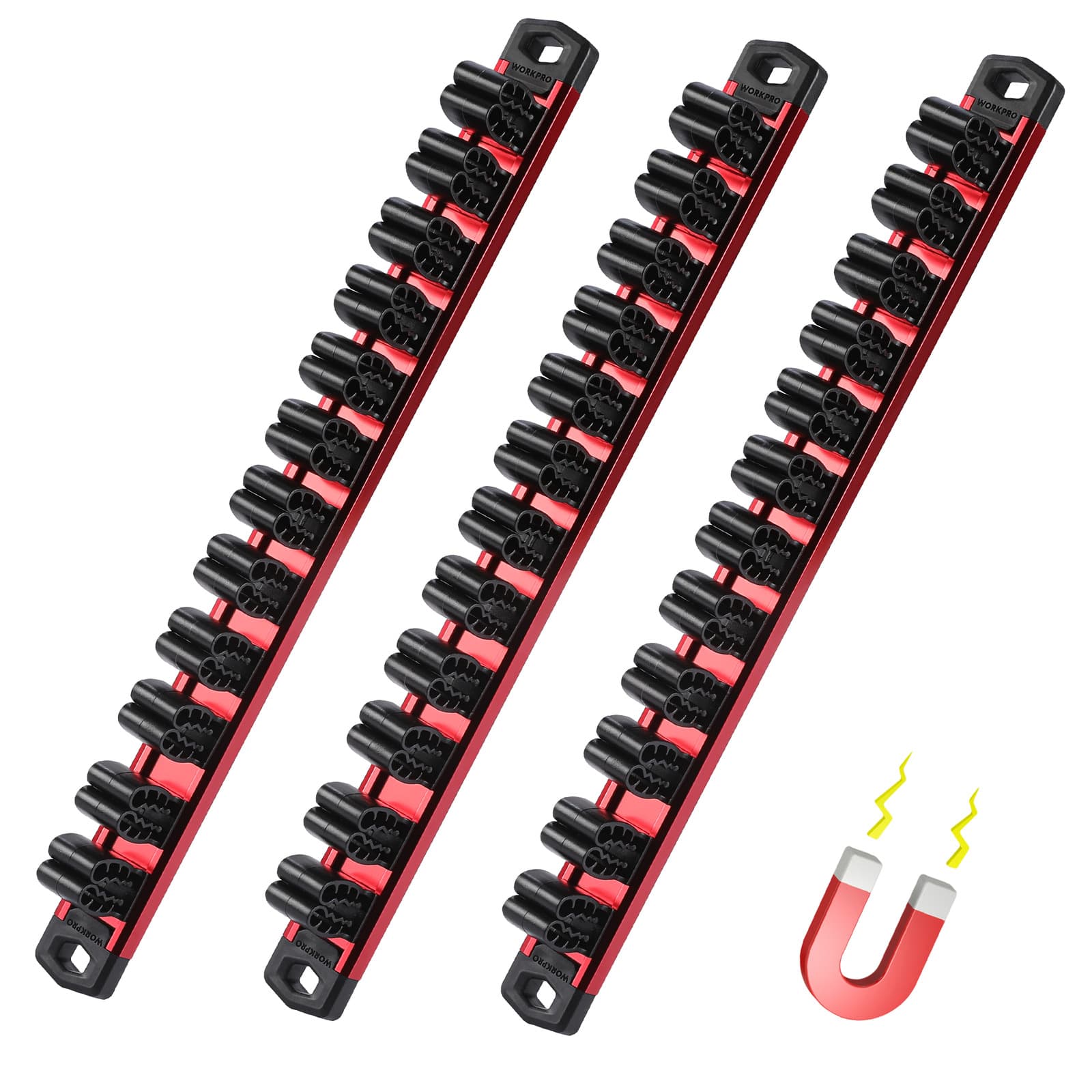 WORKPRO Magnetic Screwdriver Organizer&Wrench Organizer (Tools not Included) NEW 3