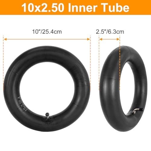 2 Pack of 10x2.50 Inner Tubes with 90° Bent Valve Stem Replacement for  6