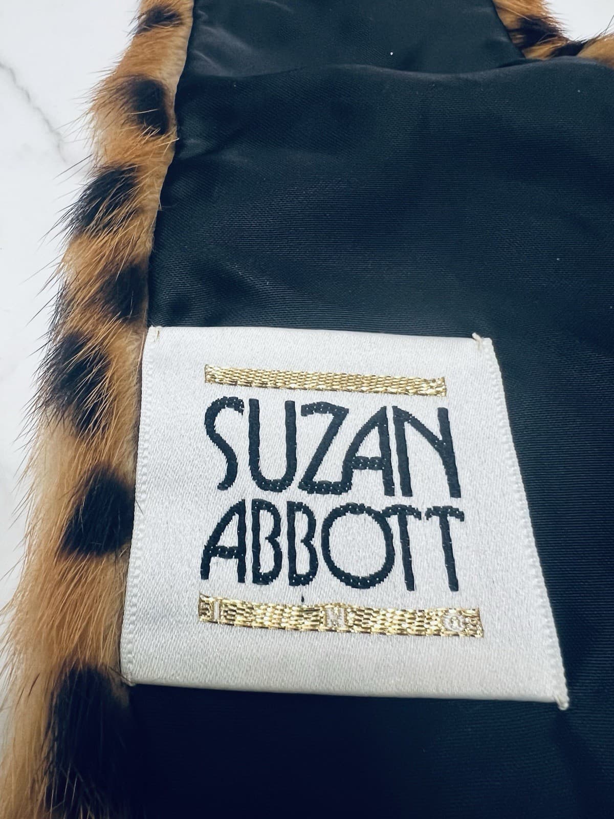 VTG Suzan Abbott Leopard Print Fur Collar And Scarf Set 4