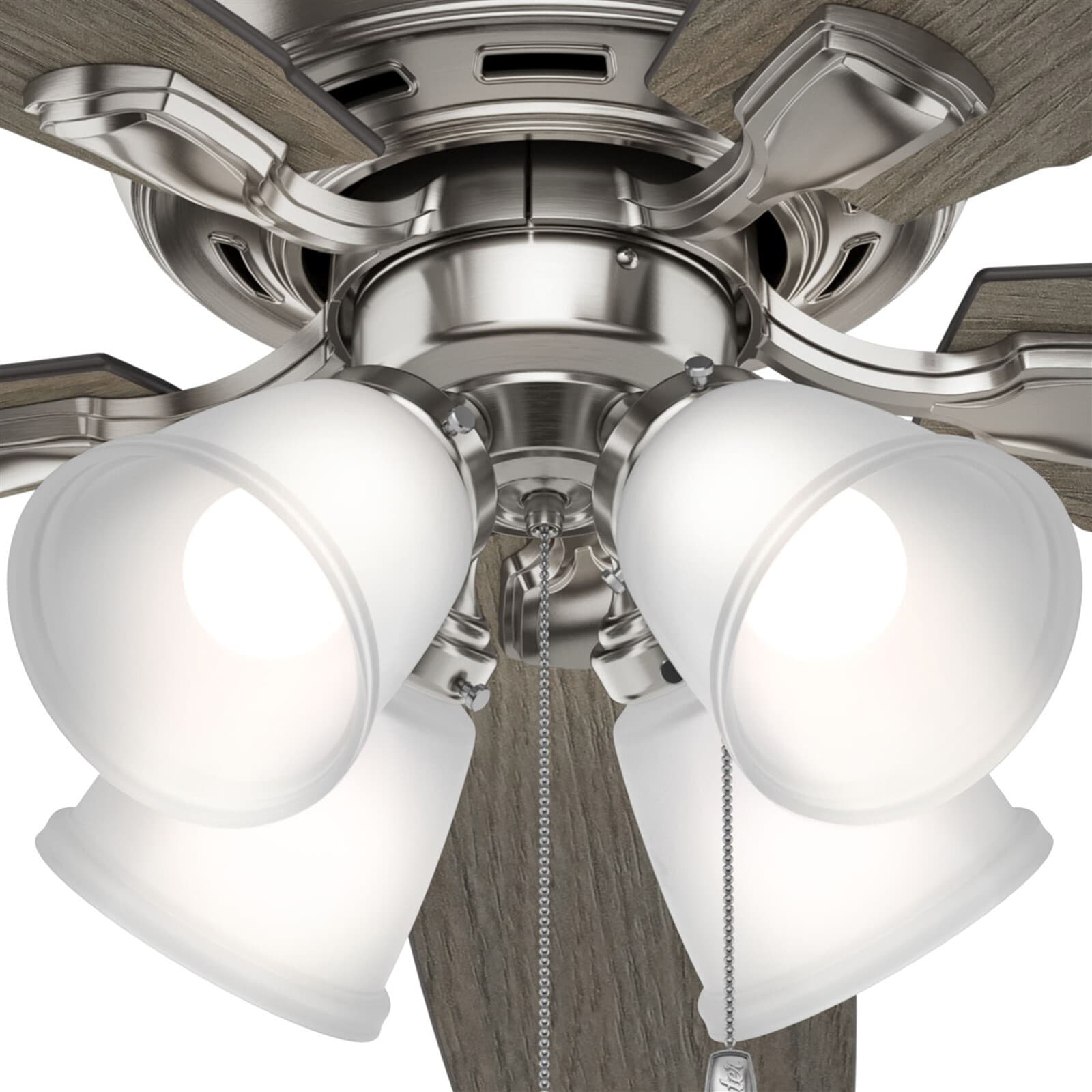 Hunter Fan 52 in Brushed Nickel Finish Ceiling Fan with Four Dimmable LED Lights 6