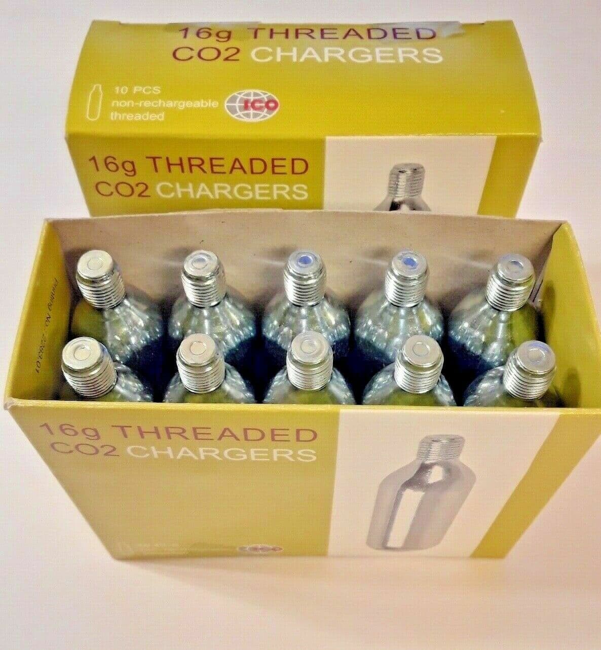 60 CO2 cartridges 16g threaded C02 bike tire inflator 16 gram HVAC 4