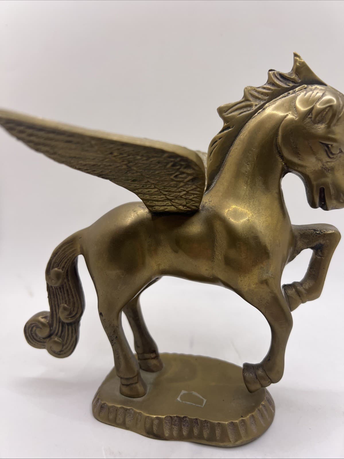 Vintage Solid Brass Pegasus Flying Horse Figurine - 6" Tall 5
