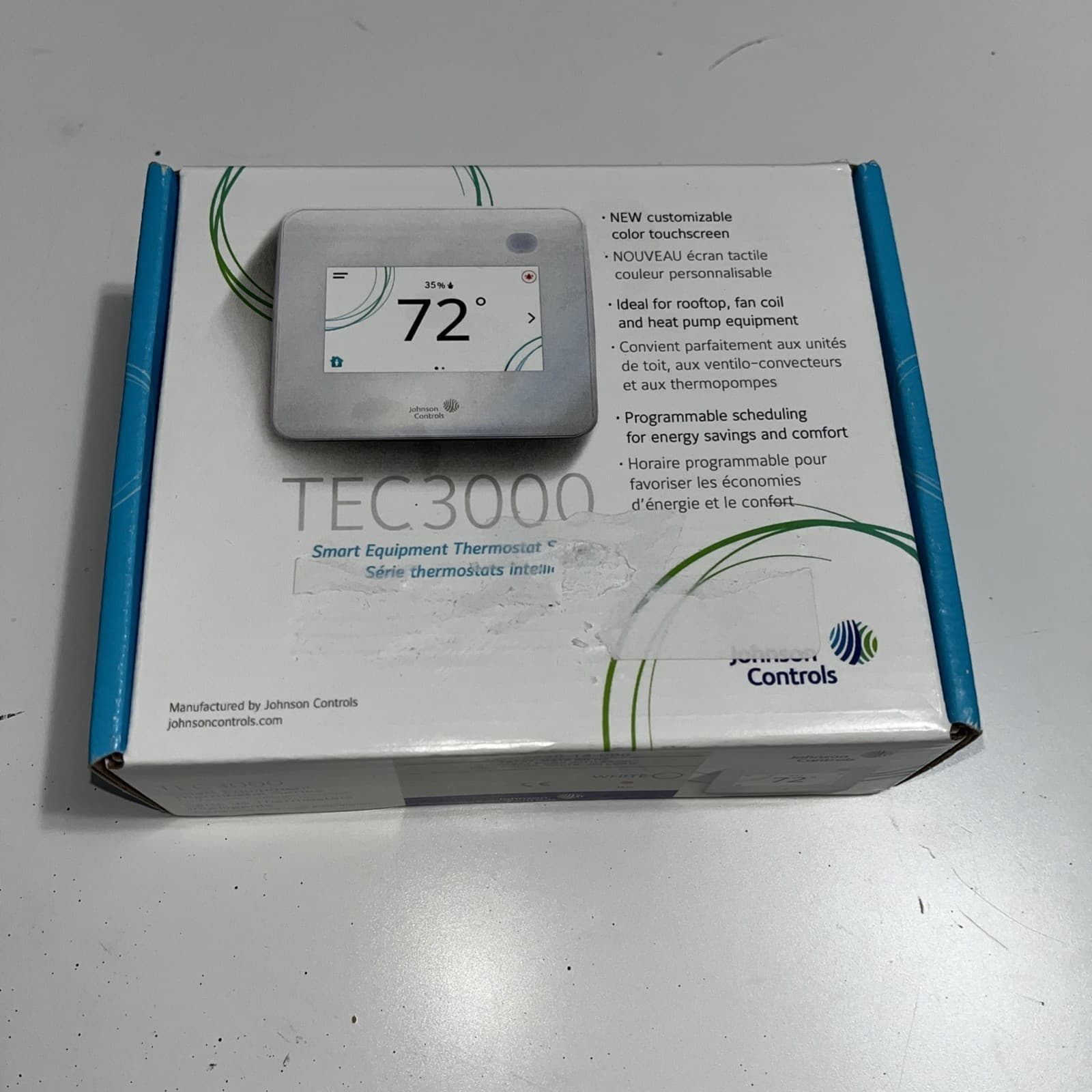 JOHNSON CONTROLS TEC3630-14-000 Low Voltage Thermostat 7 Or Nonprogrammable NEW 2
