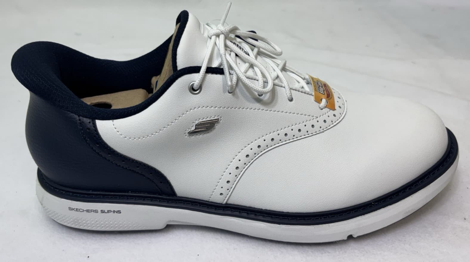 Skechers GO GOLF PRESTIGE Slip Ins Men's Golf Shoes NEW White Navy 2