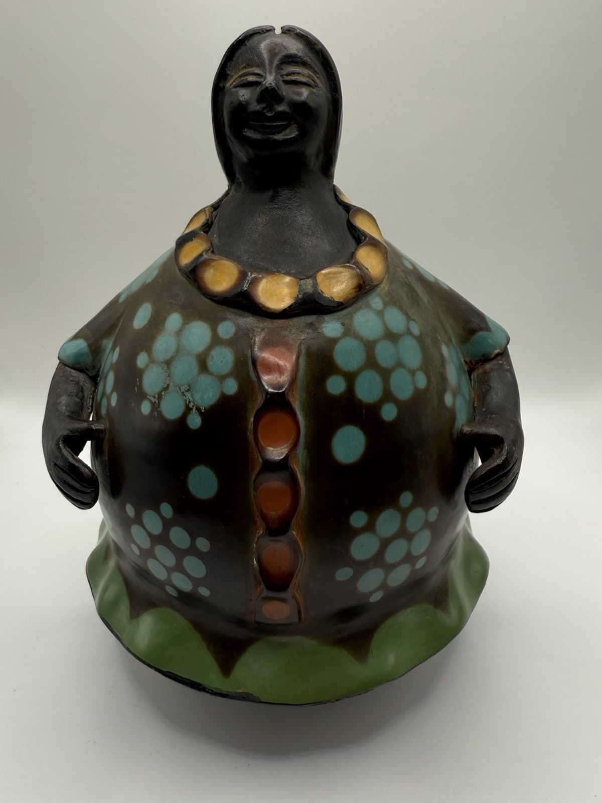 Chulacanas Pottery Peruvian Folk Art Luis Sandoval Woman-10” Tall 5