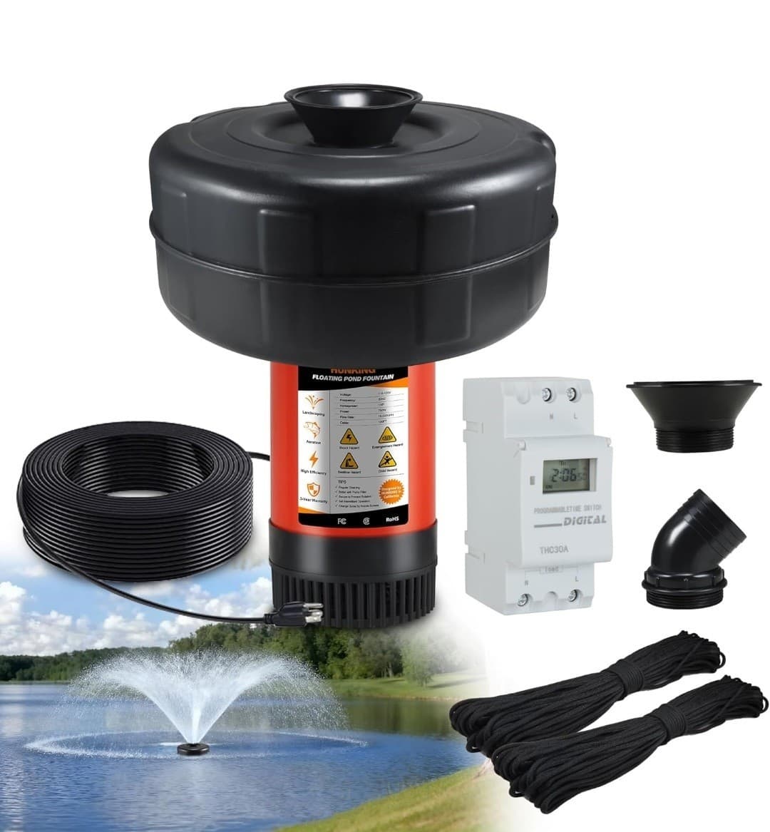 Pond Fountain Aerator 750W 1HP 15000 GPH Floating Aerating Pump 100Ft Power Cord
