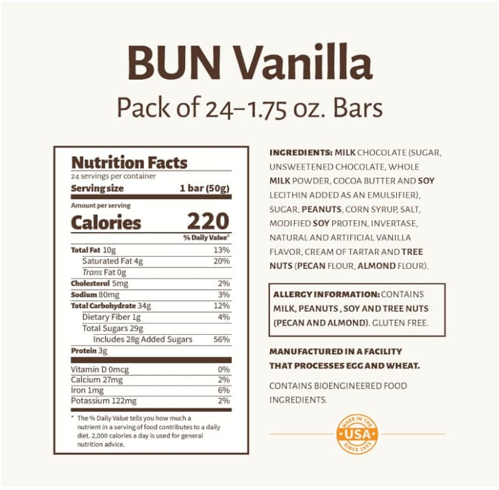 Pearson's Vanilla BUN Cluster Peanuts Milk Chocolate Vanilla Nougat  Pack of 24 3