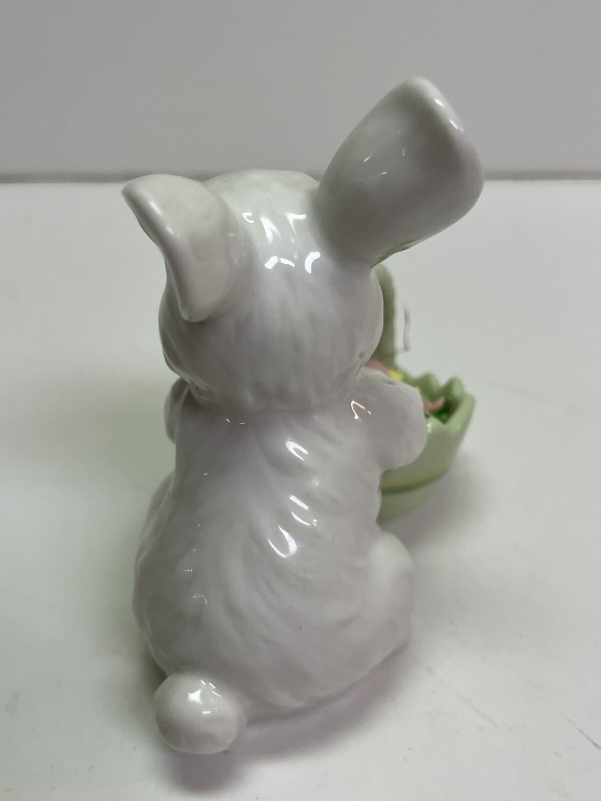 Cosmos Rabbit With Easter Egg Basket Ceramic Figurine 4