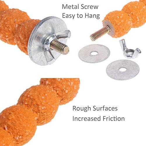 Parrot Perch Stand 12PCS Wood Bird Perch Stand Platform Paw Grinding Rough  3