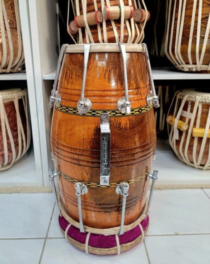 Handmade Mango Wood Pro Dholak Indian Folk Drum Nuts/Bolt SHIPS FAST FROM CANADA