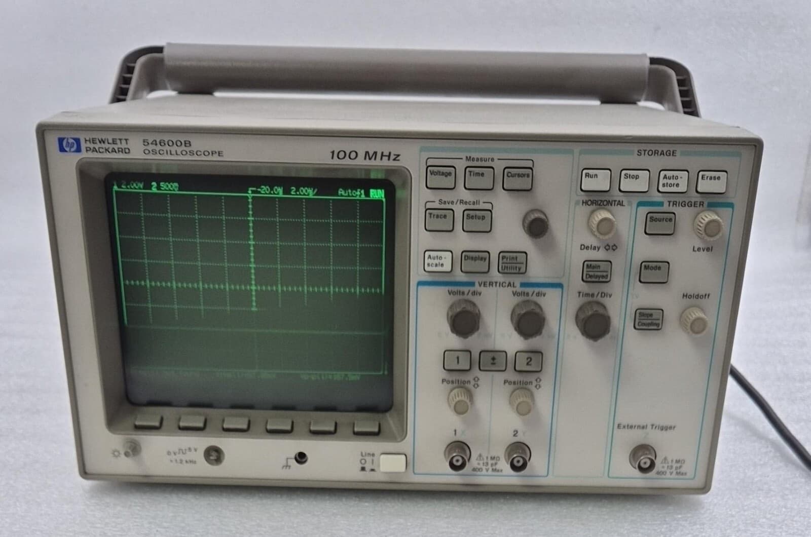 HP 54600B Oscilloscope 100MHz W/ 54652B RS-232 Parallel Interface Module *AS-IS*