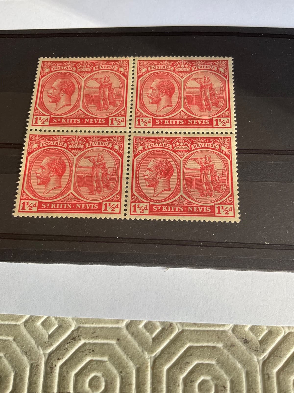 St. Kitts Nevis - SG 40a x4 - u/m - 1929 - 1 1/2d red-brown