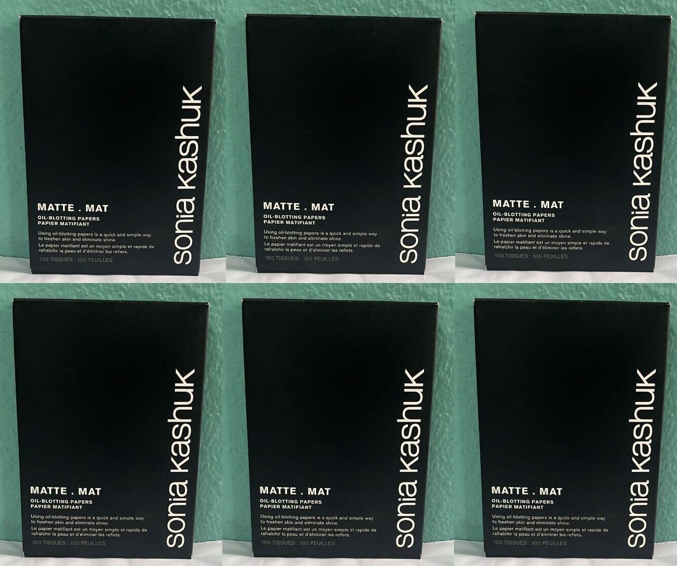 6- Sonia Kashuk BLOTTERS MATT BLOTTING PAPER OIL CONTROL TISSUE 100 SHEETS Each
