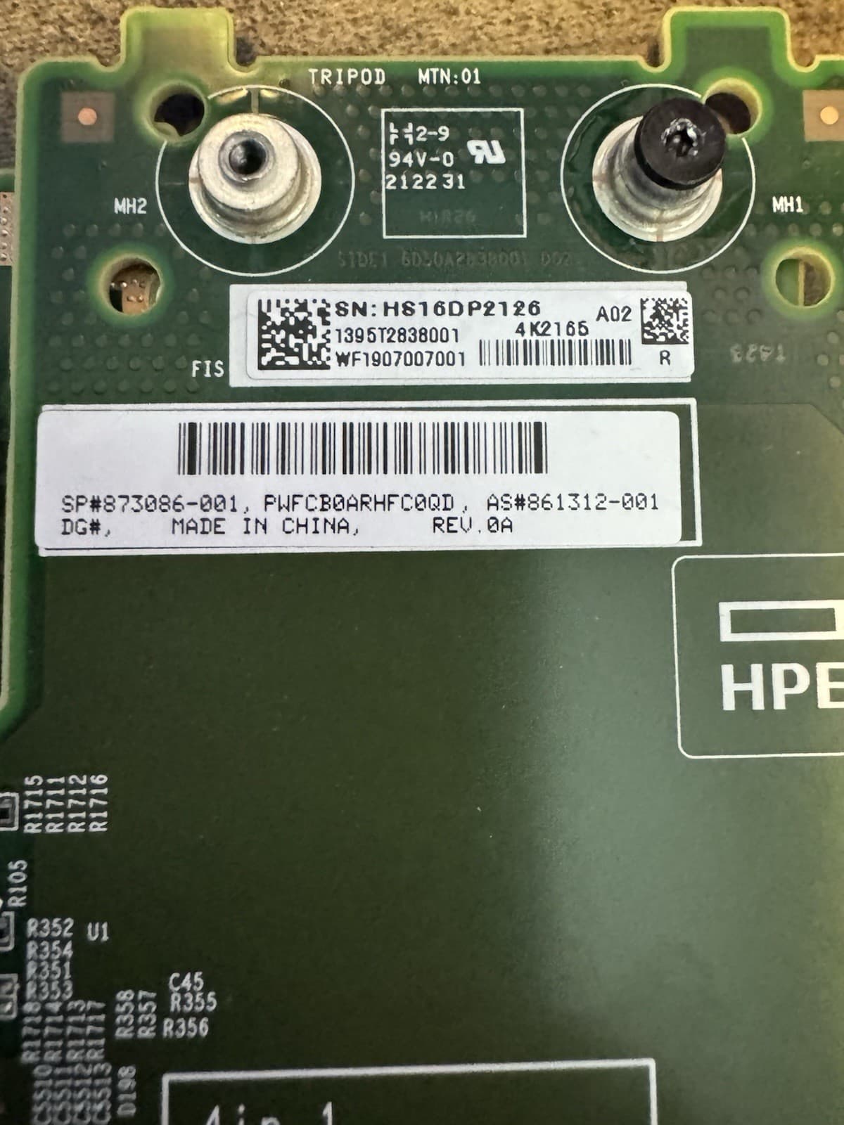 HPE 873086-001 M.2 SSD adapter board NGFF for Synergy 480 Gen10 4