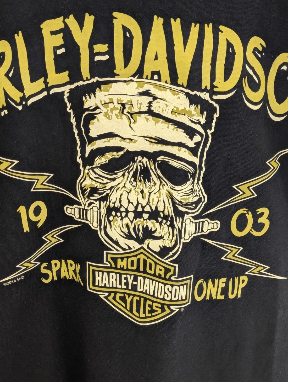 Harley Davidson of Tampa Florida Graphic Tee Shirt Franken Spark NWT Sz L  2