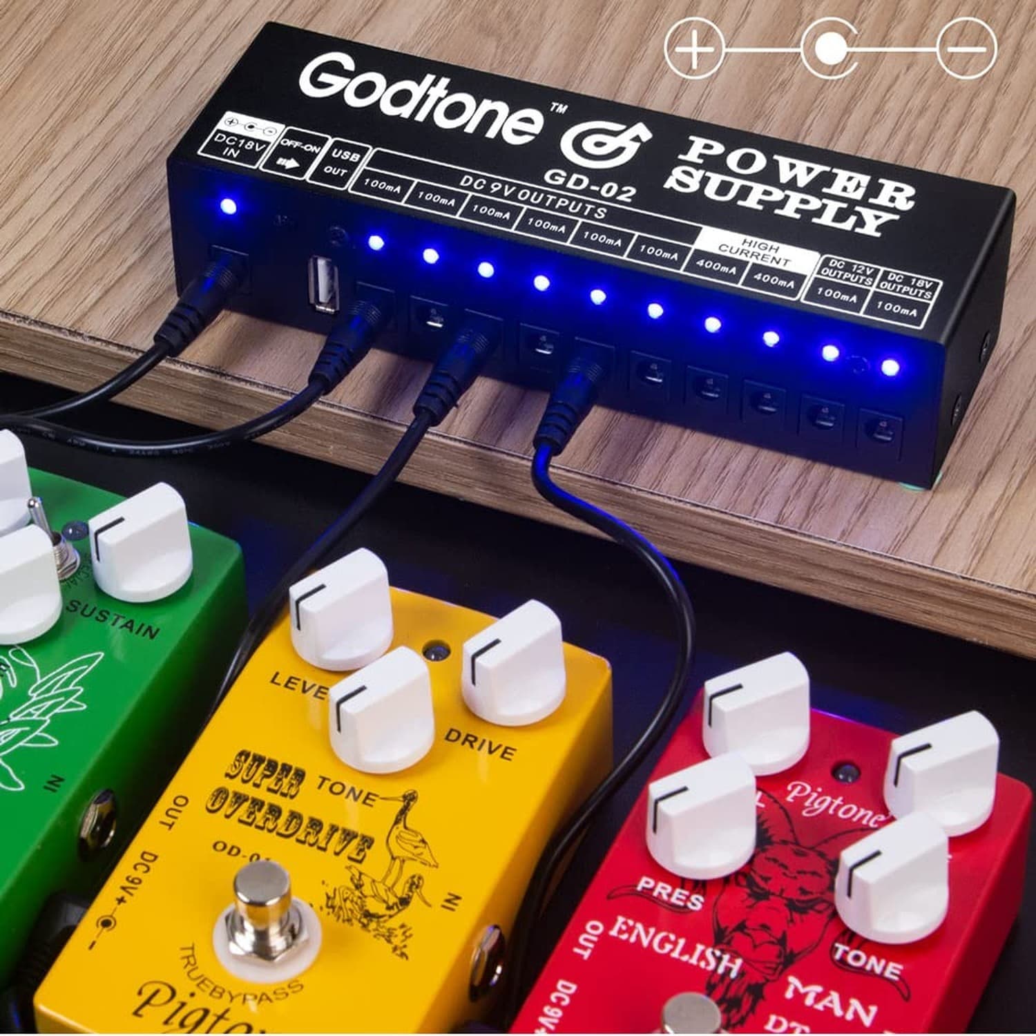 Guitar Pedal Power Supply 10 Isolated DC Output for 9V/12V/18V, 100mA 400mA E... 4