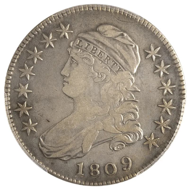 1809 Capped Bust Half Dollar PCGS VF Details Corrosion Removed 2