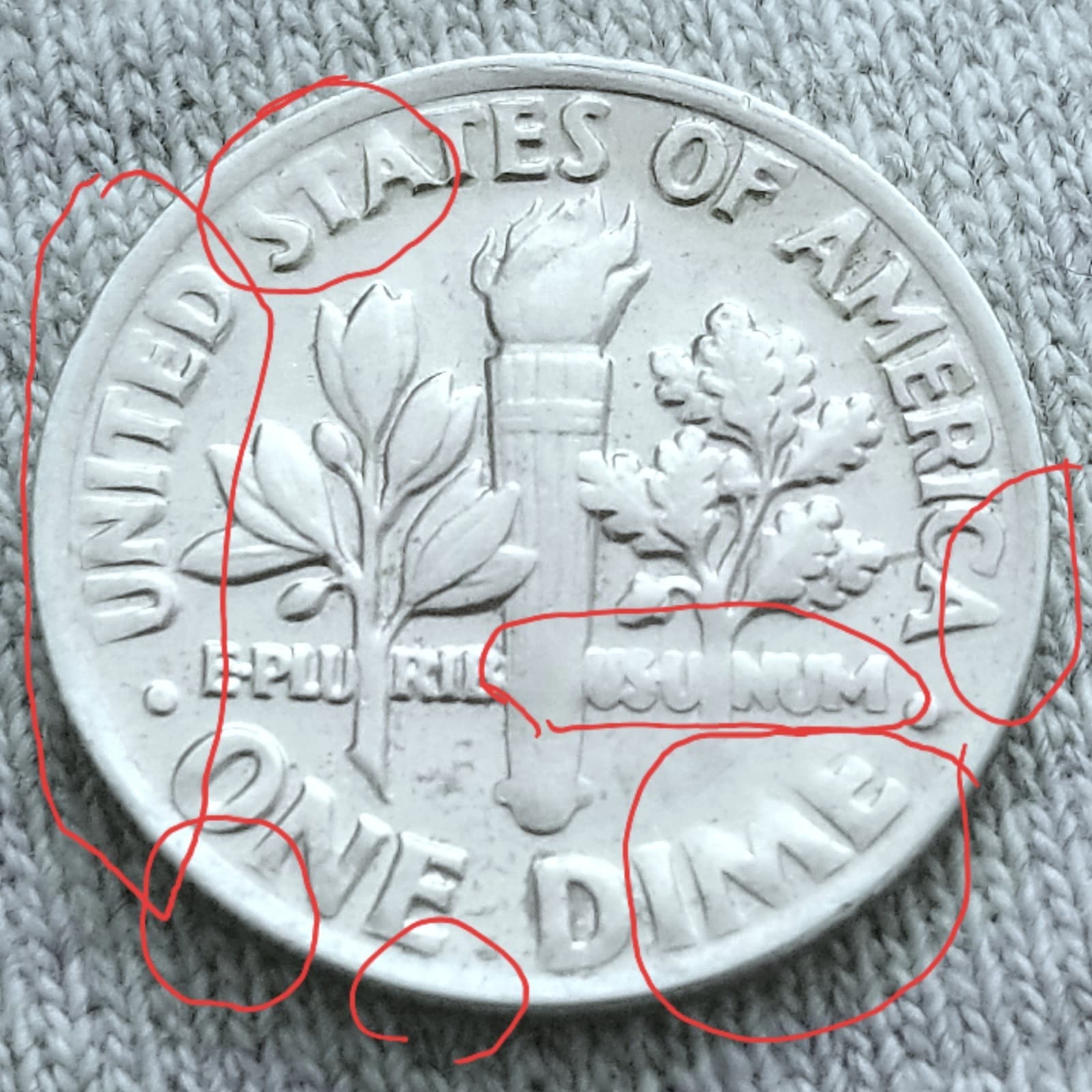 1985 D Roosevelt Dime 10c Strike Errors Broadstrike error Fade Fat Letters GREAT 3