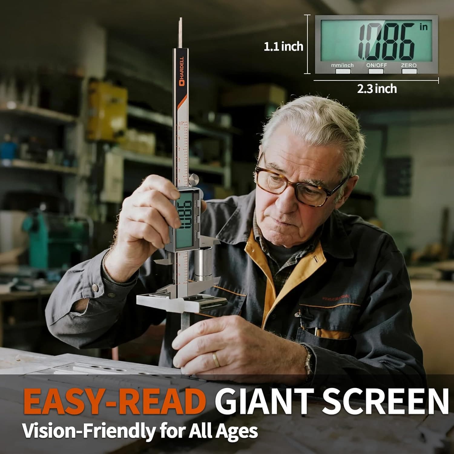 Digital Caliper, 6 Inch Caliper with Extra Large LCD Screen, Stainless Steel Cal 2