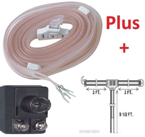 INDOOR FM RADIO STEREO RECEIVER T DIPOLE ANTENNA W/ COAX CONNECTOR 75-300 OHM  2