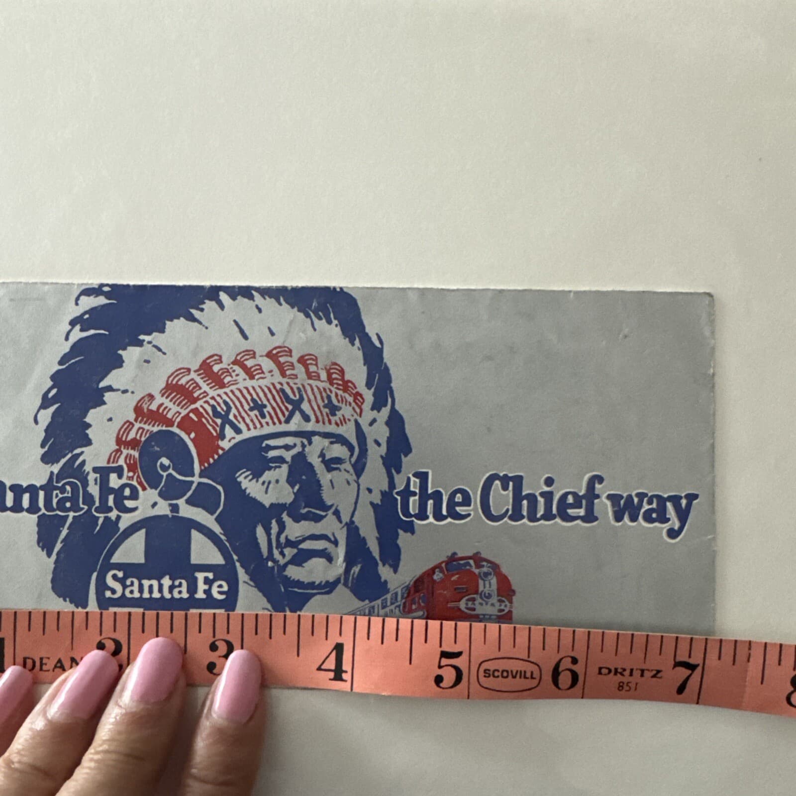 Santa Fe System Chief  1953 Railway Railroad Ticket Cover USA Cover Only 5