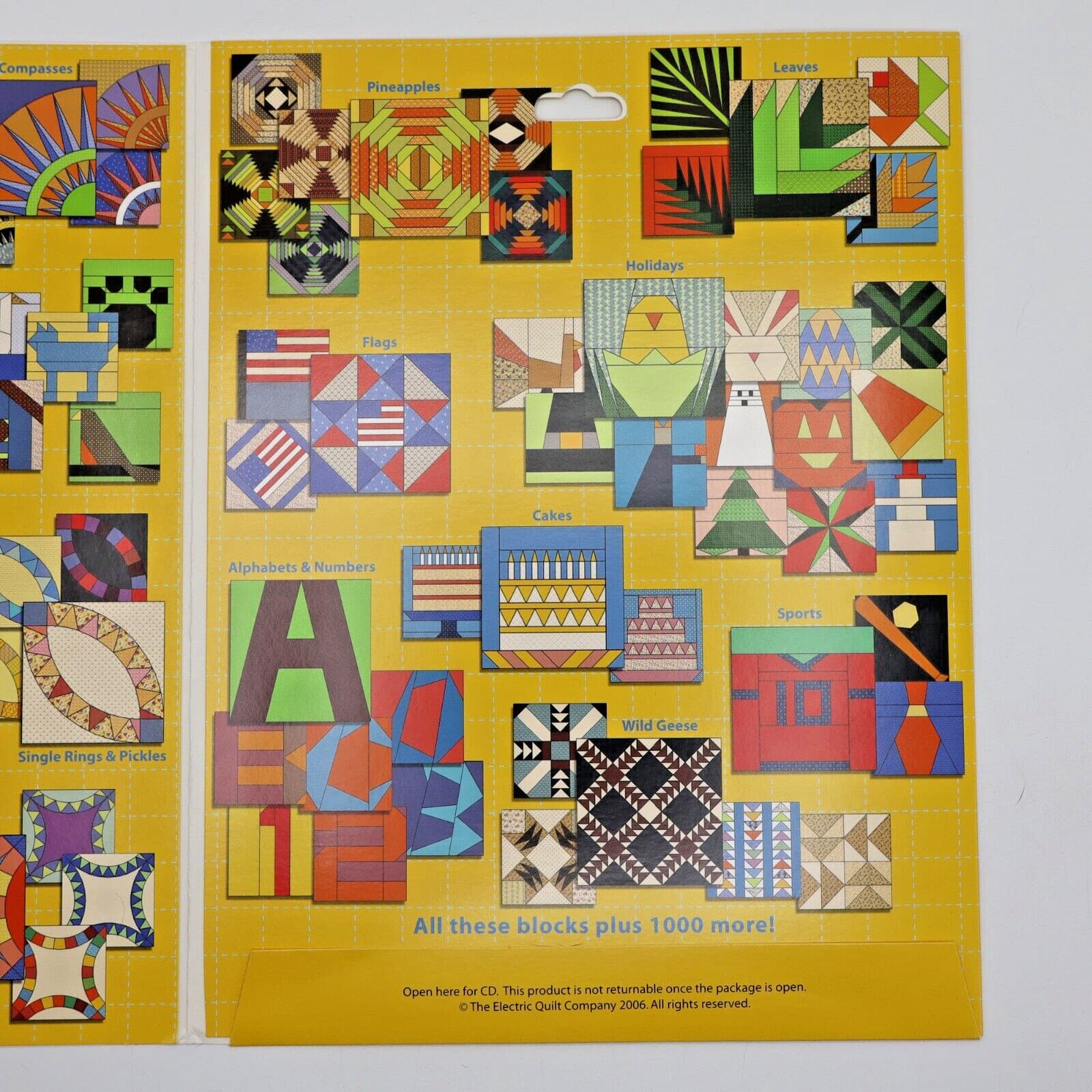 Sew Precise 1000+ Quilt Block Foundation Patterns CD Rom Electric Quilt Company 4