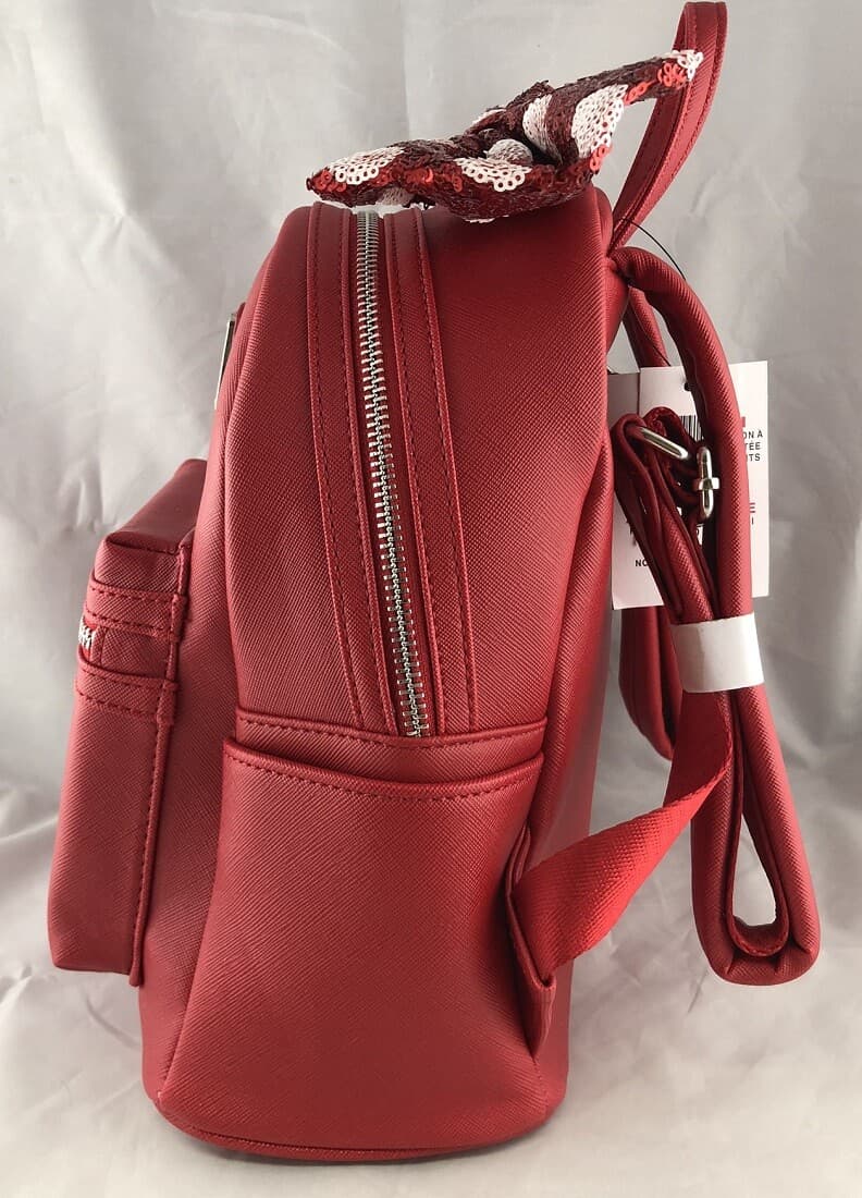 Disney Parks Loungefly Minnie Mouse Sequined Bow Signature Mini Backpack Bag NEW 2