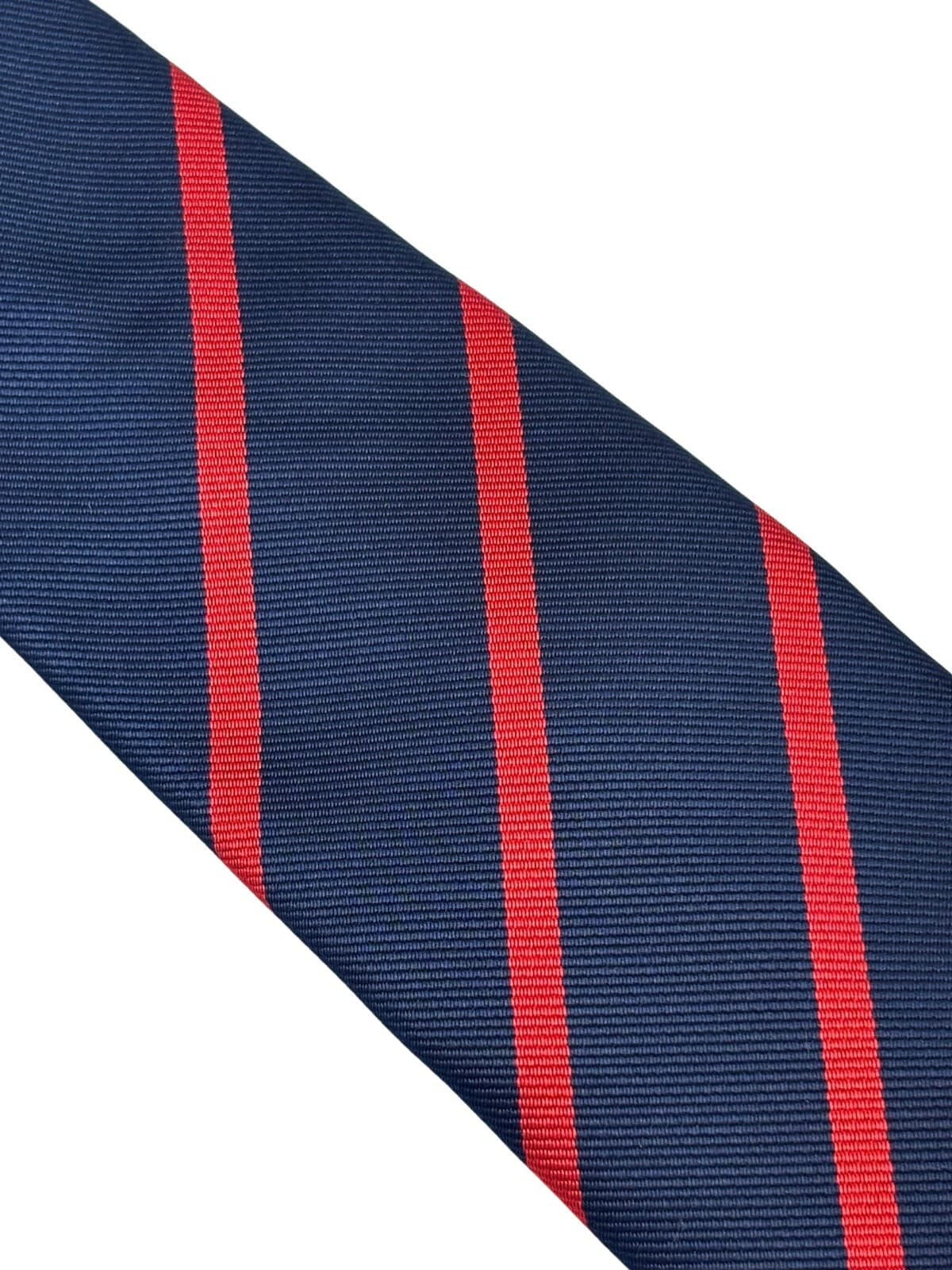 dark navy blue and red striped tie military school style by Frederick Thomas 3