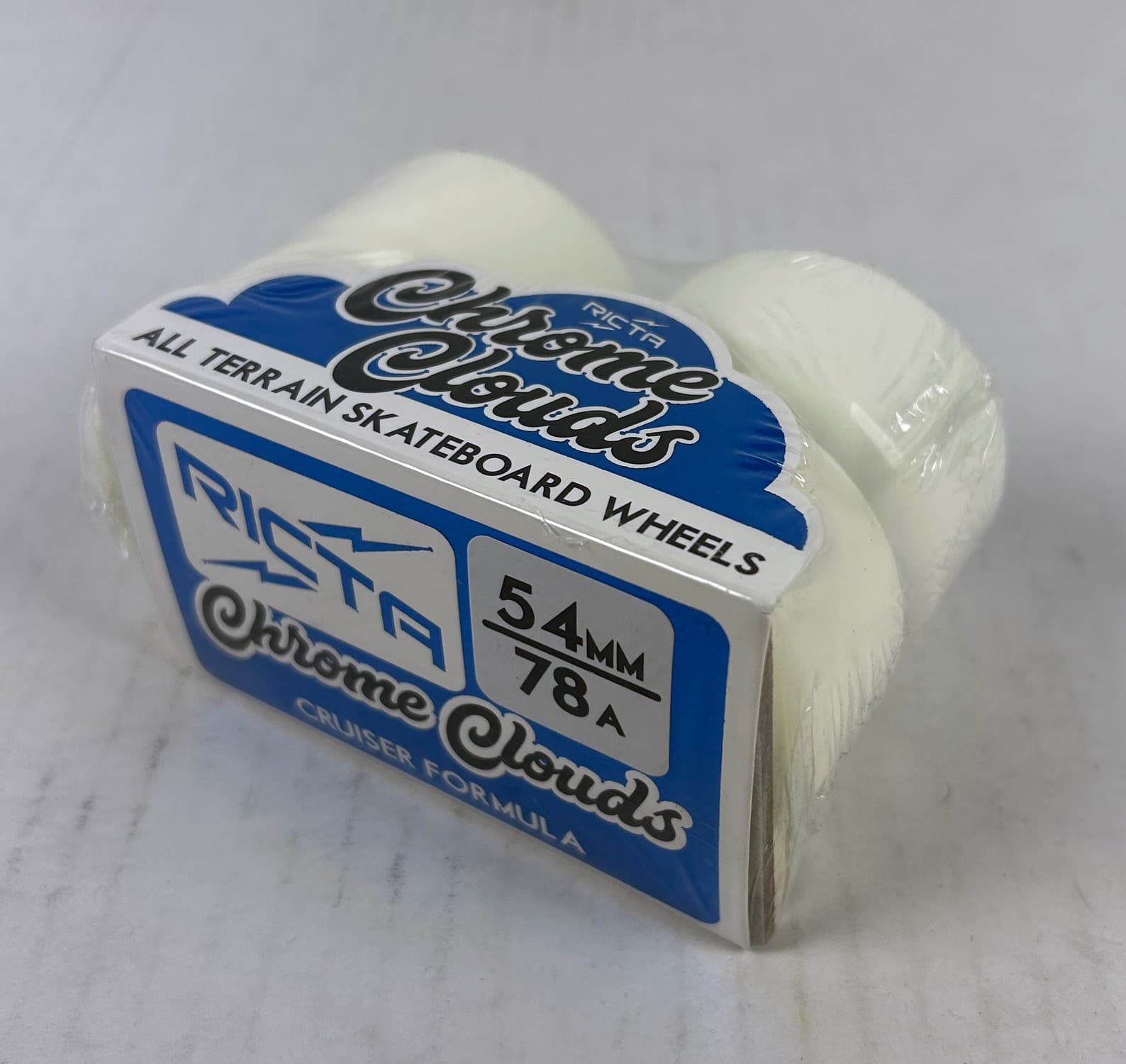 Ricta Soft Cruiser Skateboard Wheels 54mm Chrome Clouds 78A Blue 5