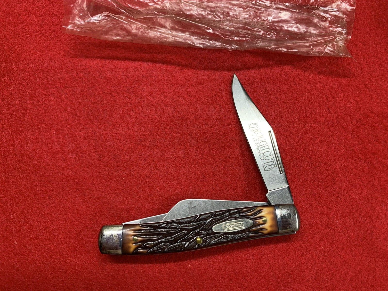 VINTAGE 3 BLADES CAMILLUS ROUGH CUT TOBACCO STOCKMAN 4" POCKET KNIFE 2