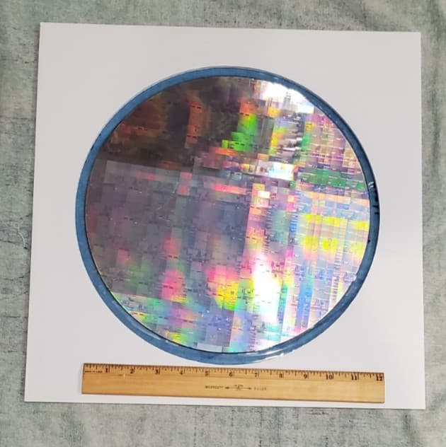Silicon 300mm Semiconductor Wafer Specimen Diced IC Chips Educational Example 6