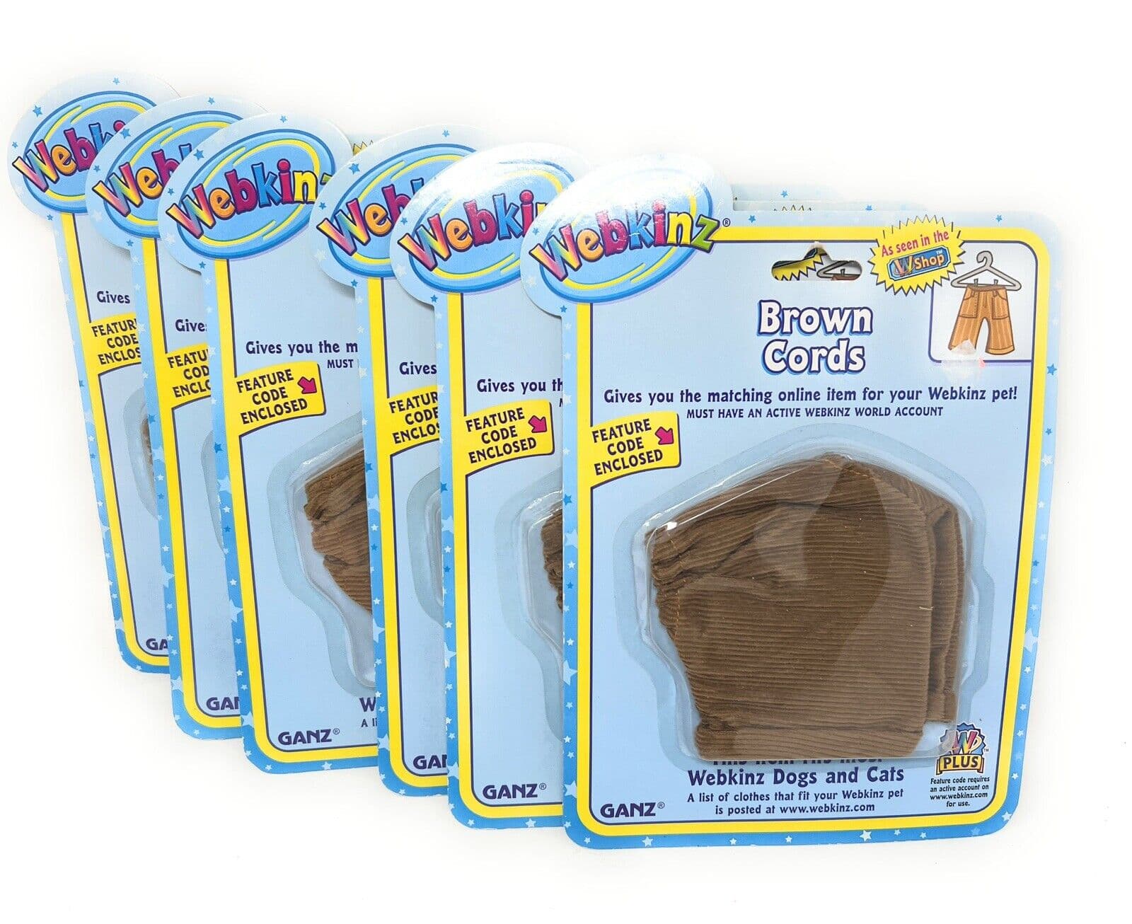 Lot 15 Ganz Webkinz Clothing Outfits Sweater Vest Camo + Corduroy Pant NEW code 4