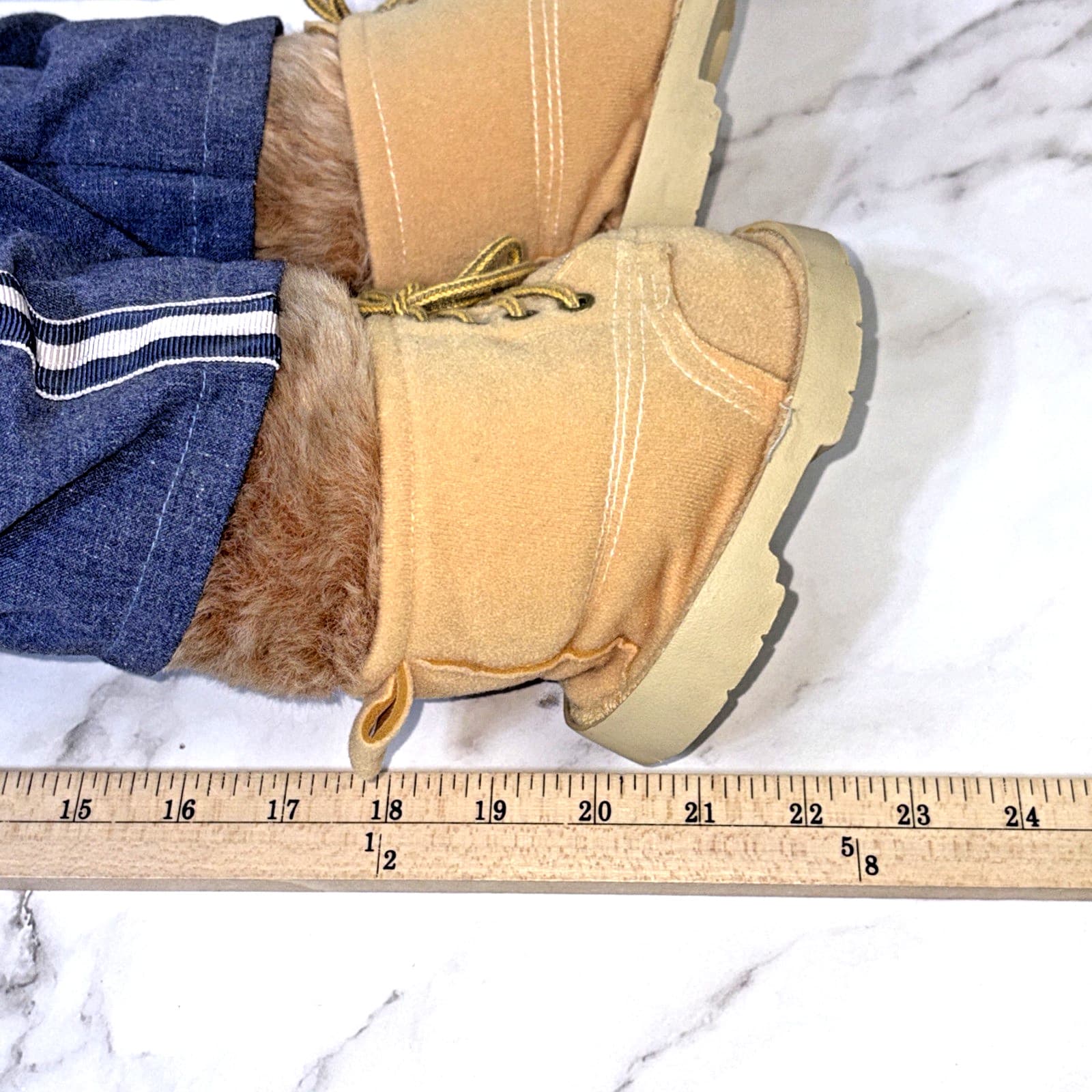 Furskins Harlan Honeysuckle Bear Plush Xavier Roberts 22” Overalls Hat Bow Tie 6