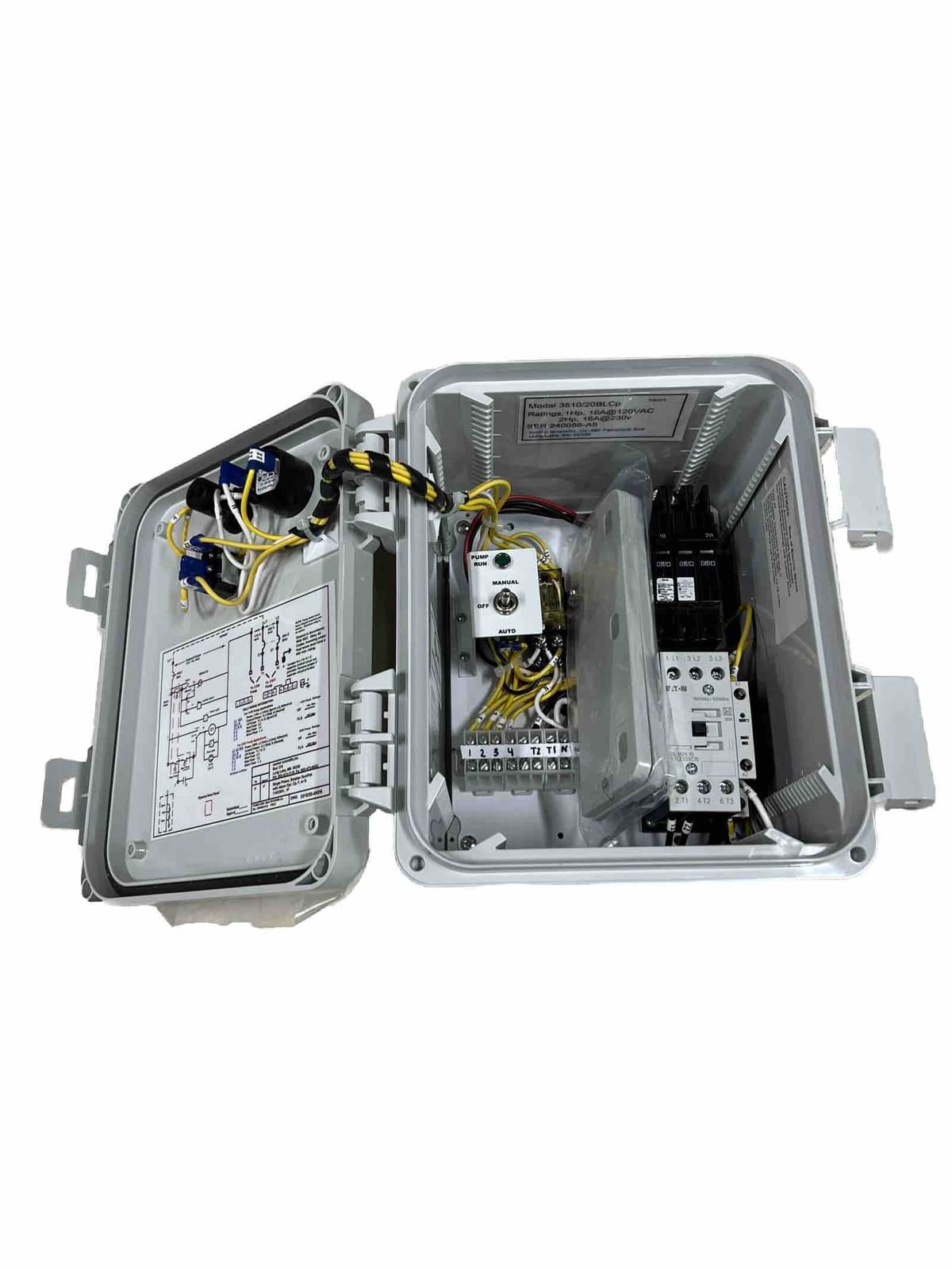 3500 Series Simplex Pump Control Panel, 1 Phase Model 3510/20BLCp 2