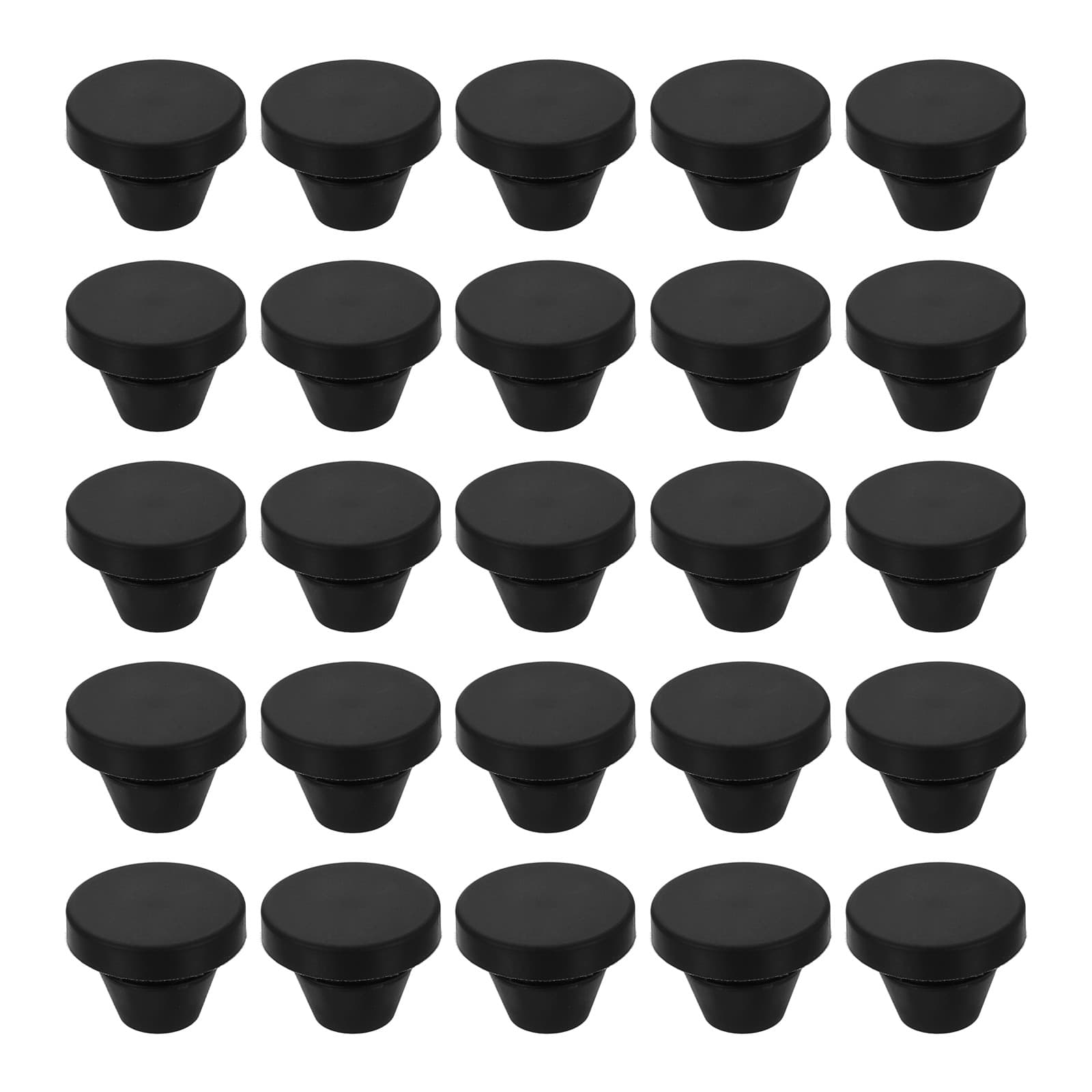 25Pcs Snug Plugs, Rubber Hole Plugs Fit 8mm (0.31 Inch) Hole Dia. Black