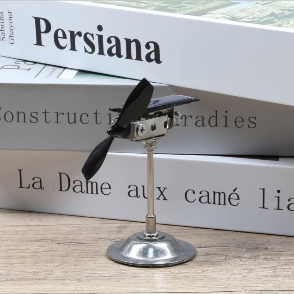 Solar Power Windmill Black Propeller Creative Solar Car Rotating Windmill Orname 5