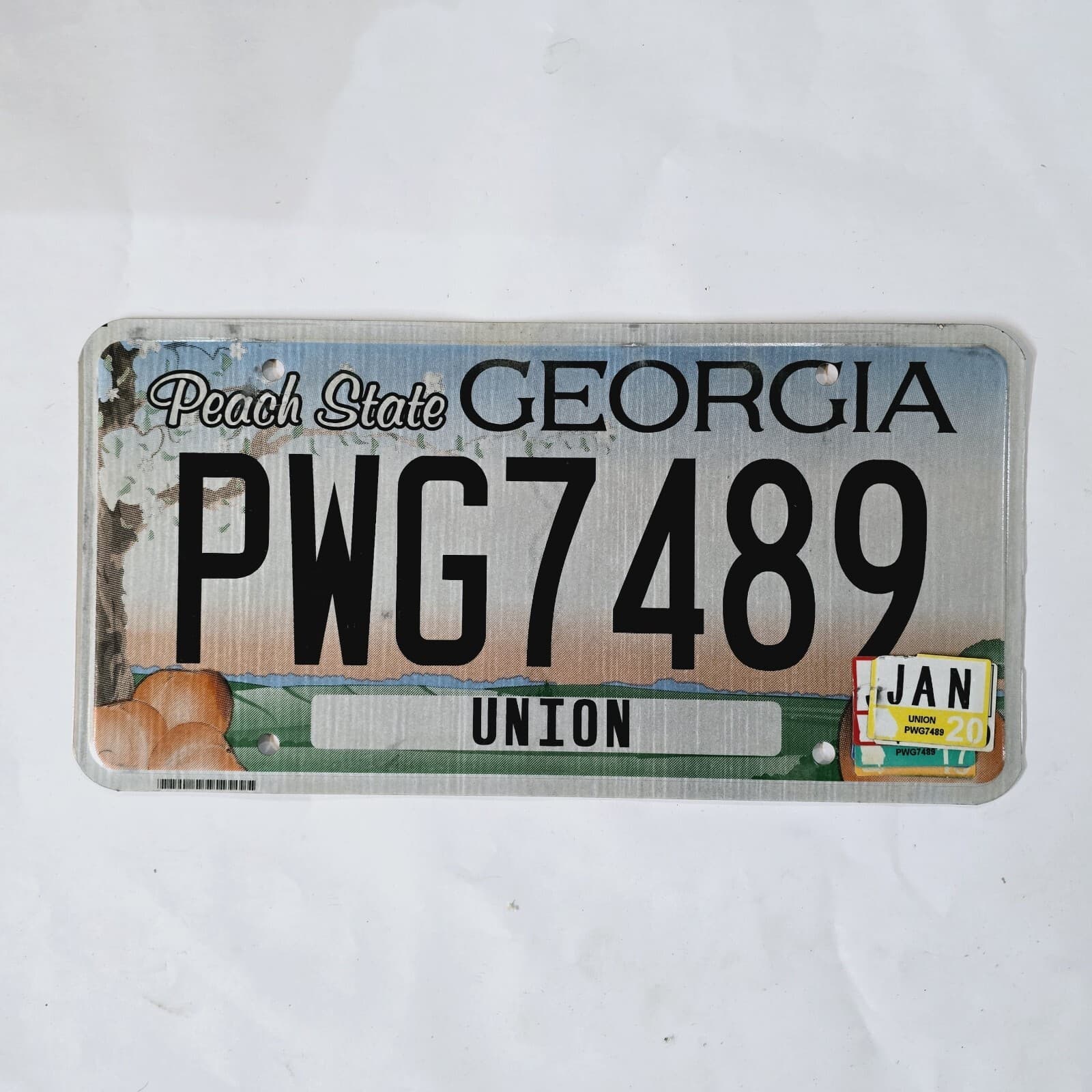 2020 GEORGIA PEACH LICENSE PLATE 🔥FREE📬🔥 PWG7489 ~ UNION COUNTY GRAPHIC TAG 2