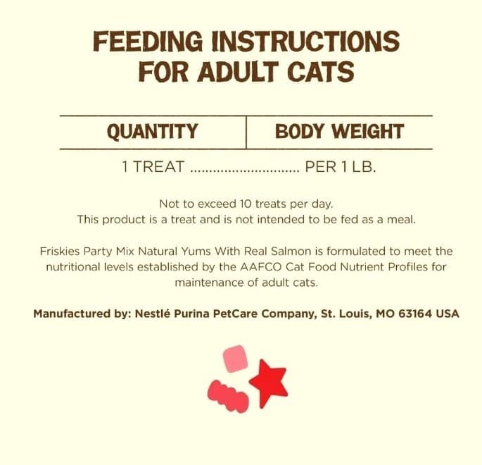 Purina Friskies Natural Cat Treats Party Mix Yums  Real Salmon 5 Packs 2.1 Oz FS 3