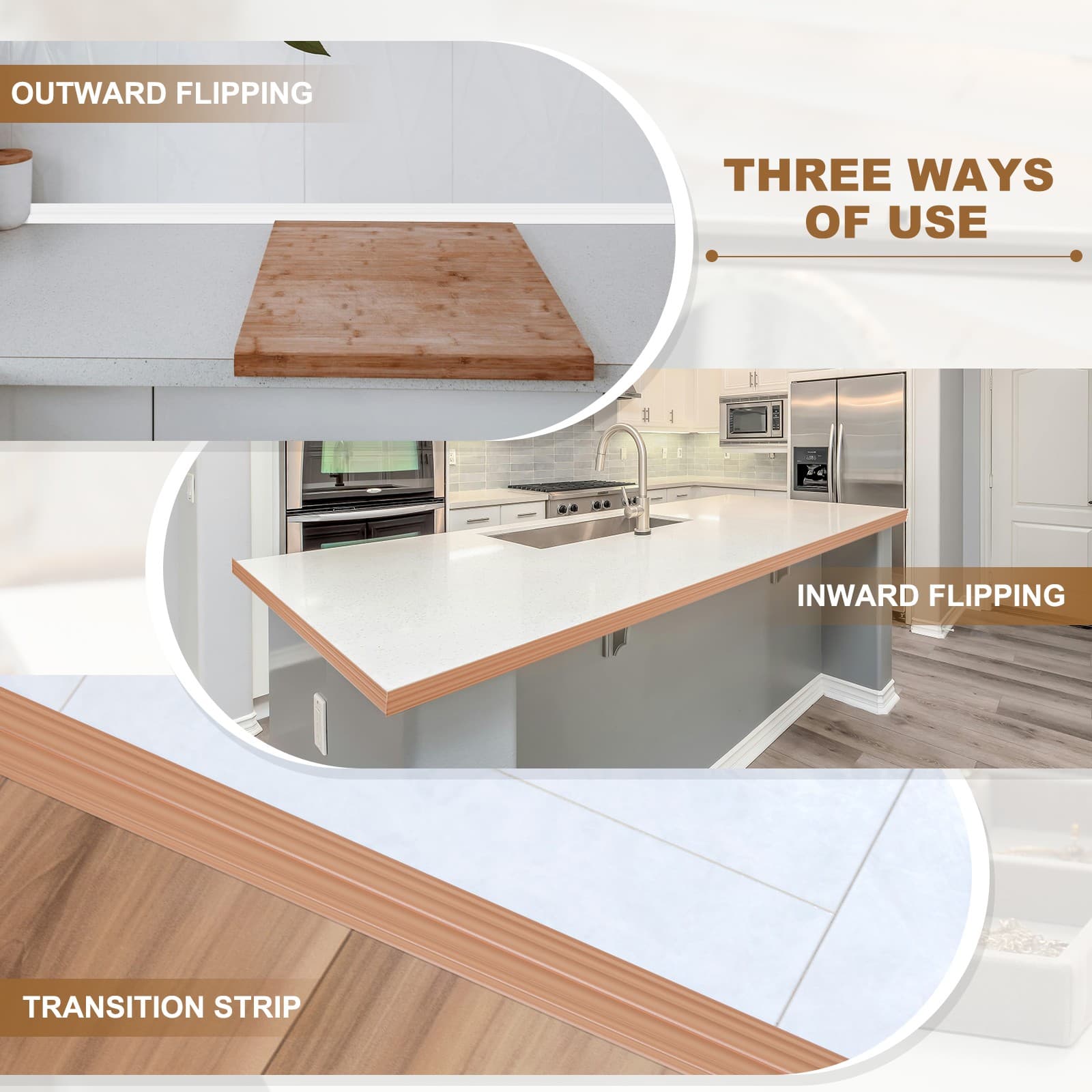 Wall Corner Protector 0.8 in x 9.8 Ft Self Adhesive Wall Guard Yellow Oak Grain 5