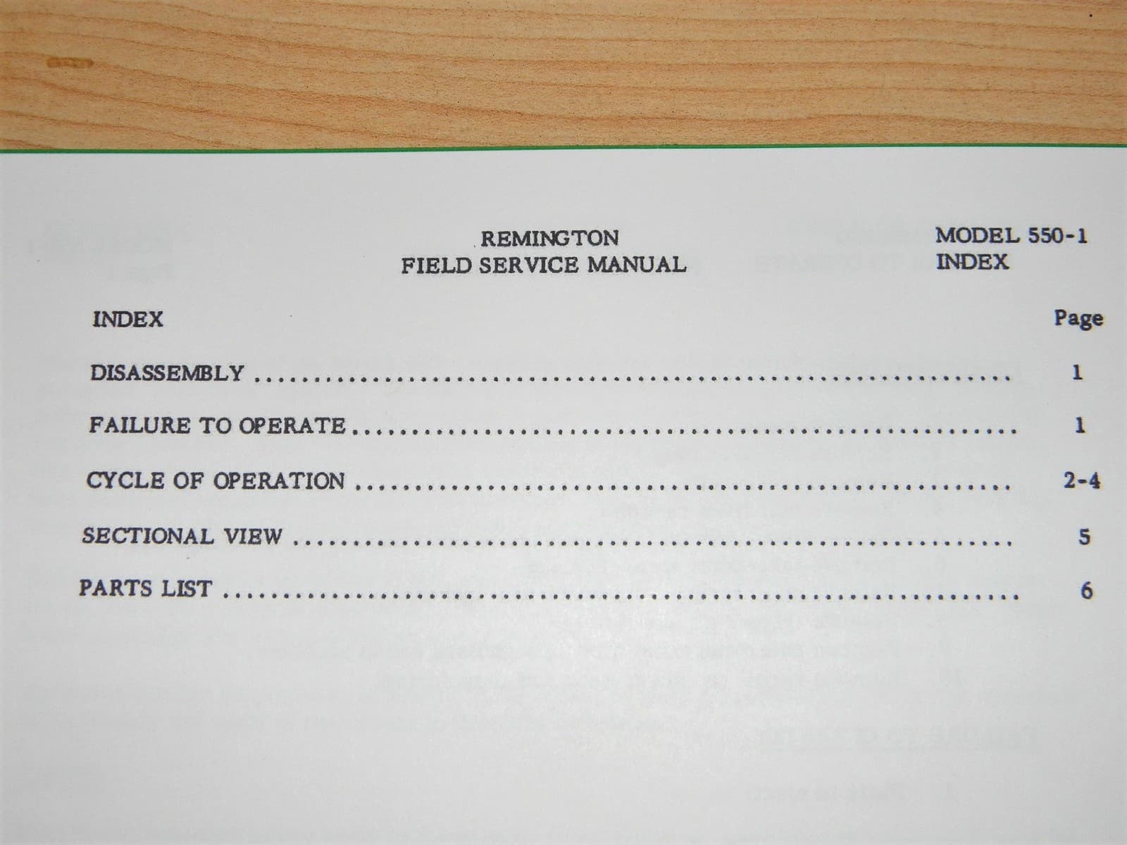 Remington 550-1 Field Service Manual - 10 Pages - #R106 2