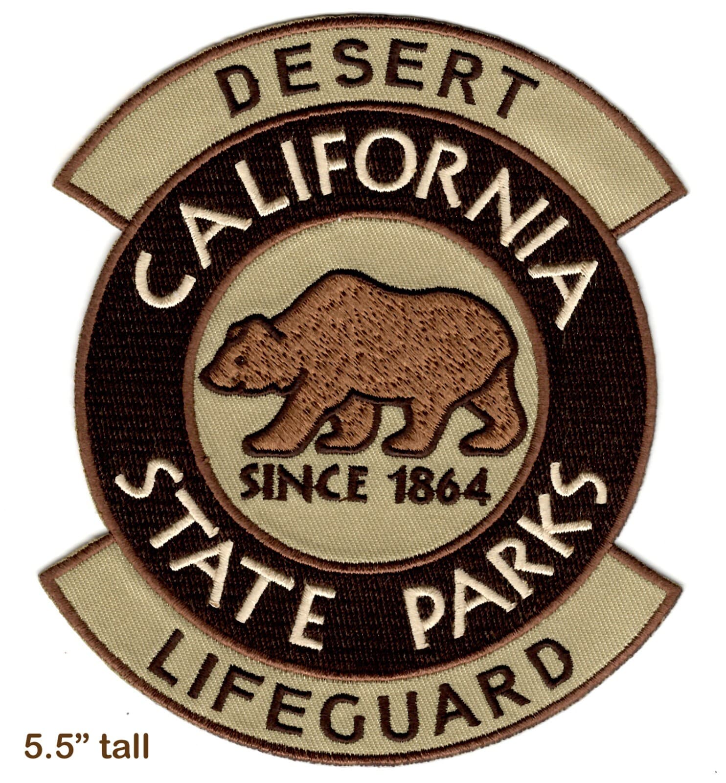 California State Parks DESERT Lifeguard Patch - HOOK & LOOP - large size