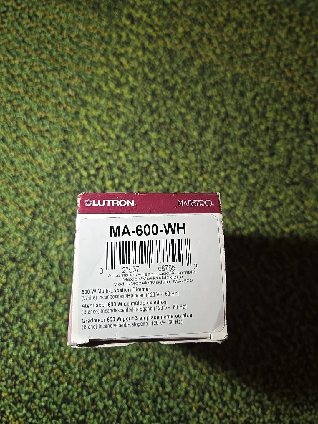 LUTRON MA-600-WH DIMMER, NEW IN BOX