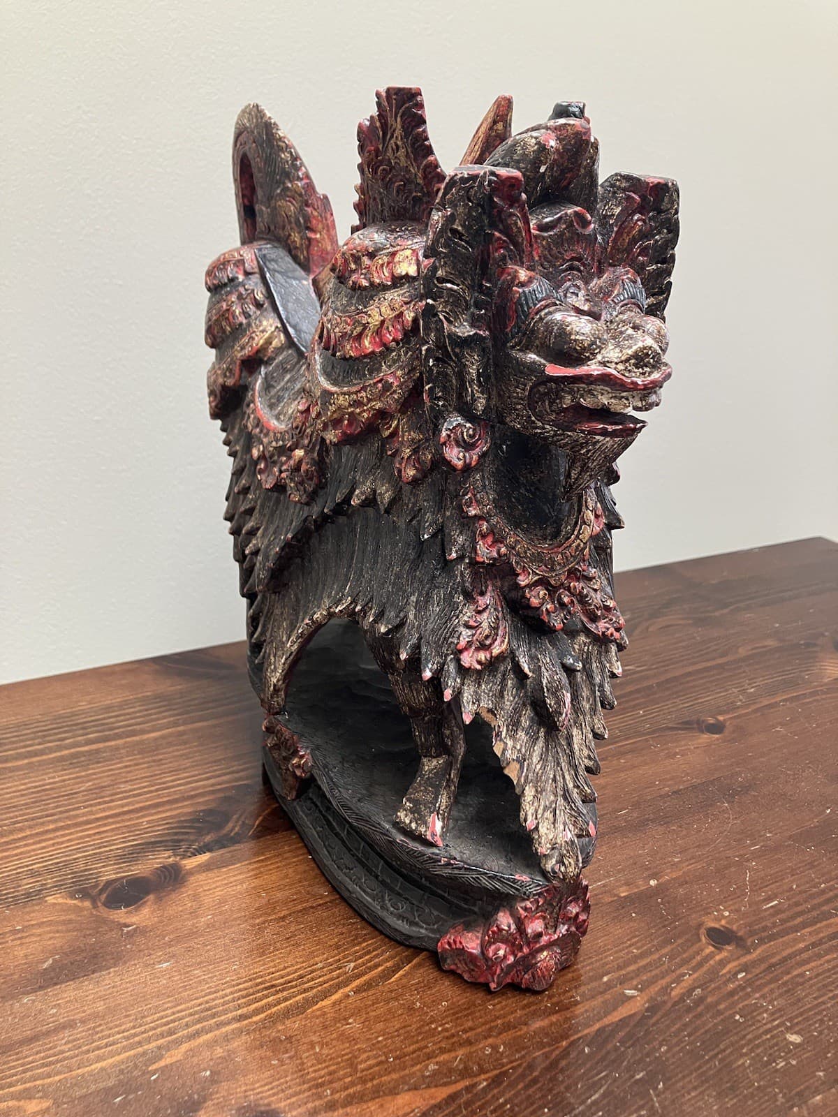 Balinese Barong Wooden Sculpture Statue Bali Indonesia 11” Pls Read 3