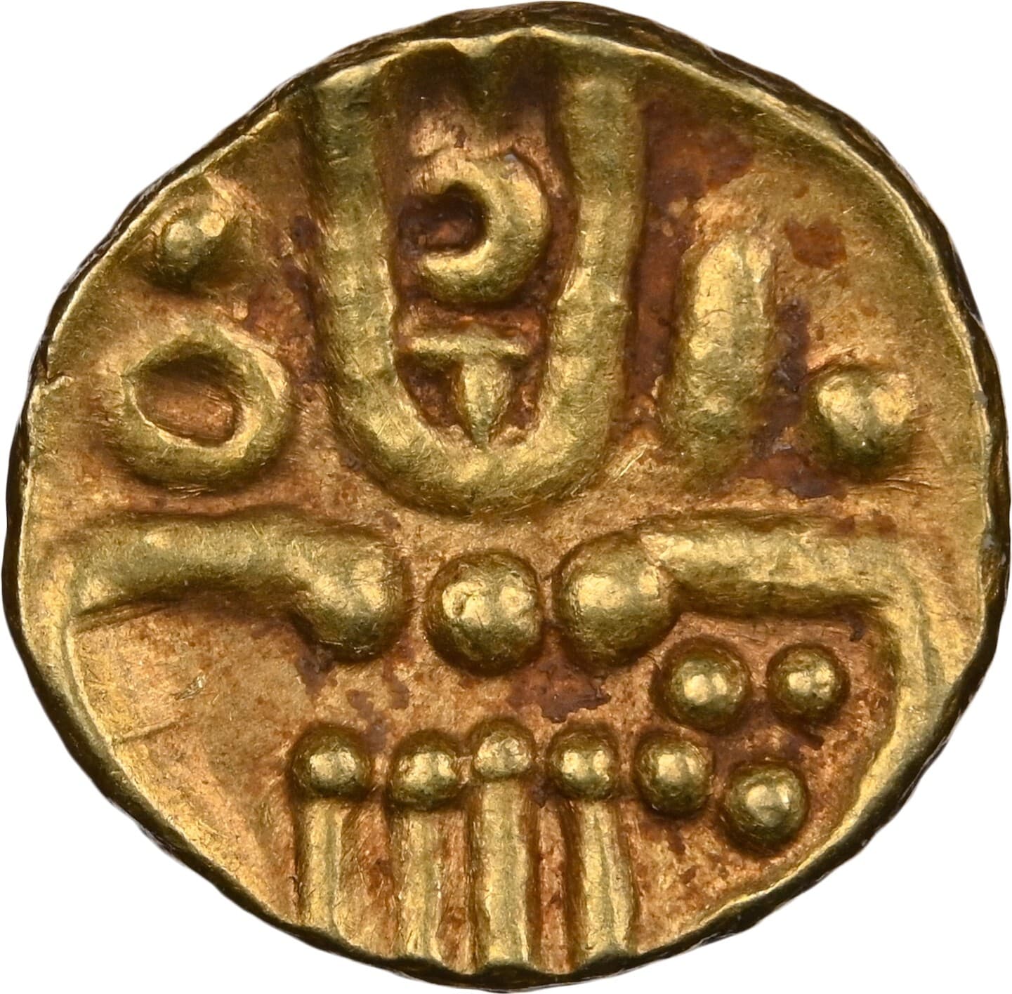 1500-1750 INDIA GOLD FANAM - NAYAKAS OF CHITRADURGA - VIRA RAYA TYPE - NGC AU58 4