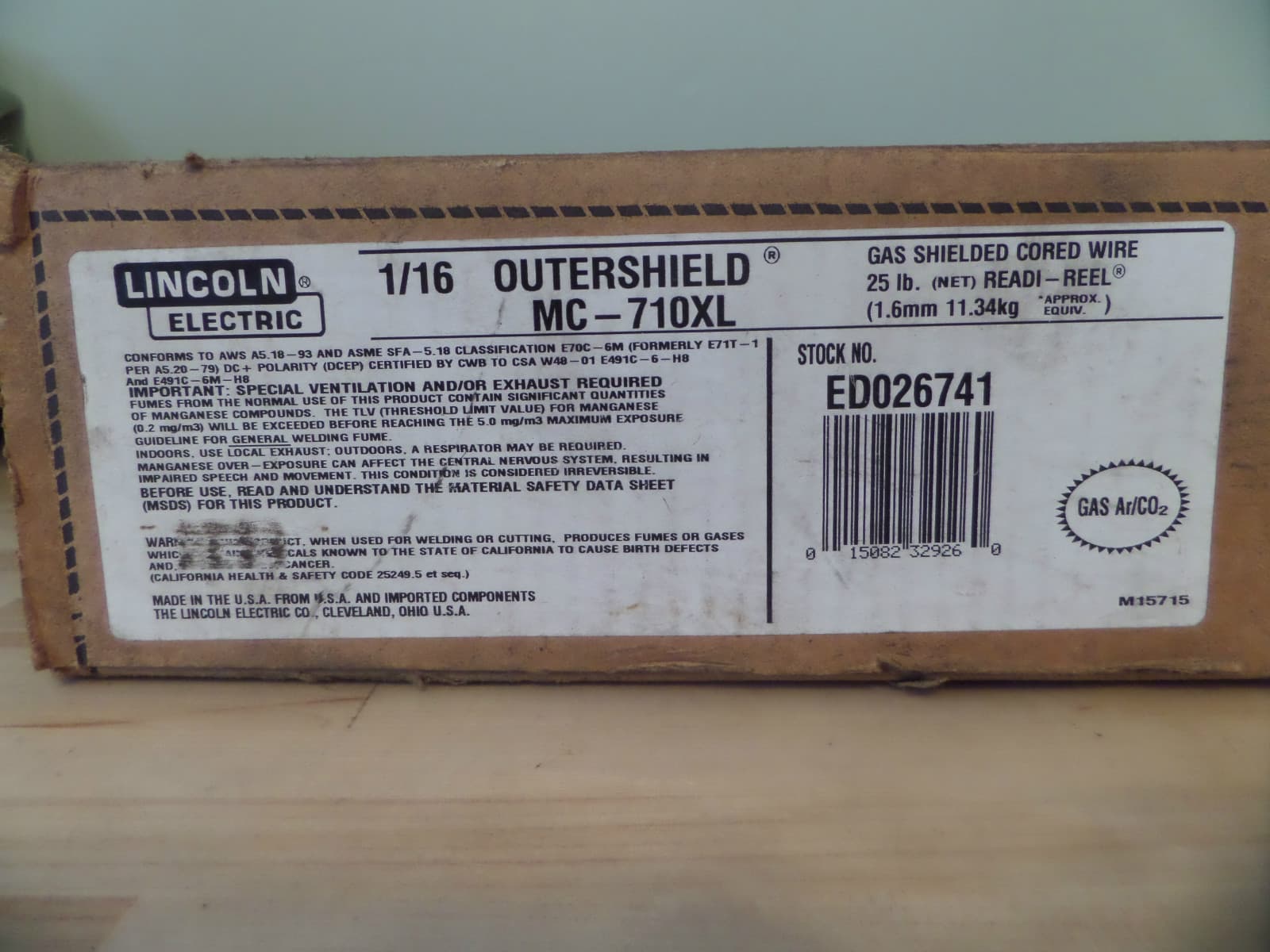 Lincoln Outershield MC-710XL Mig Wire 1/16" .0625, 25lbs  2